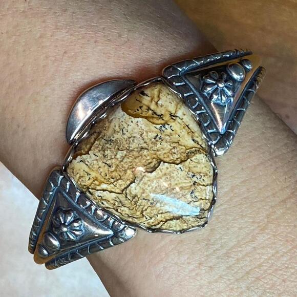 Carolyn Pollack Sterling Shield Picture Jasper Decorated...